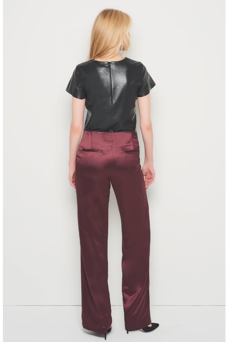 Collins Satin Trousers, Alternate, color, Decadent Wine