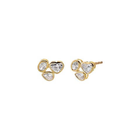 Lab Grown Diamond Bezel Multishape Stud Earring 14K