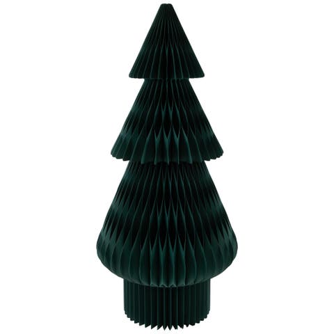 Tall Accordion Honeycomb Foldable Paper Christmas Tree - 4' -  Dark Green