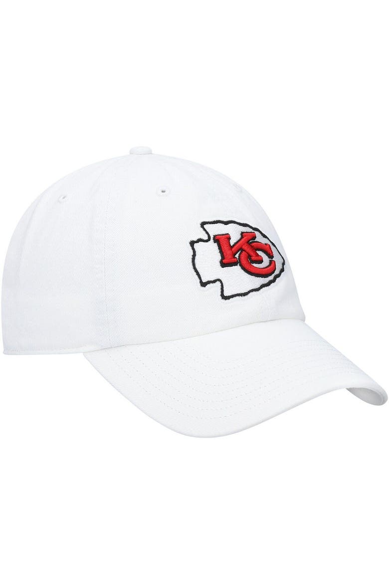 Men's '47 White Kansas City Chiefs Logo Clean Up Adjustable Hat, Alternate, color, White