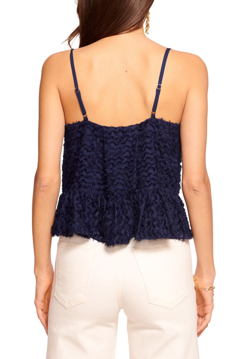 Regina Eyelash Peplum Camisole, Alternate, color, SPRING NAVY CLIP