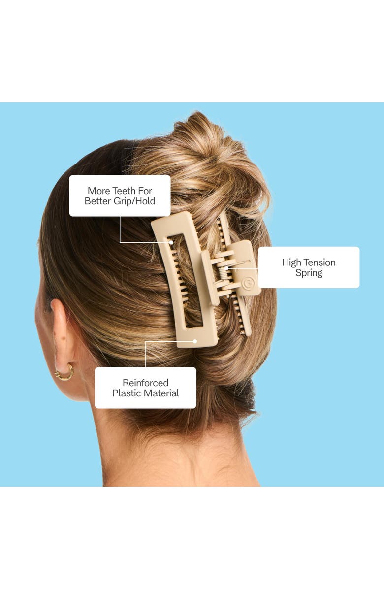 Gimme Beauty Rectangle Extra Grip Claw Clip, Alternate, color, Beige