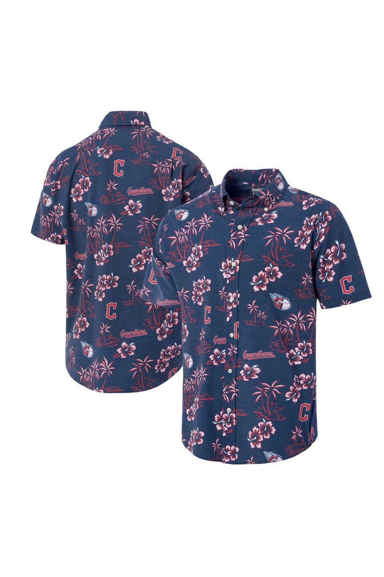 Men's Reyn Spooner Navy Cleveland Guardians Kekai Button-Down Shirt, Main, color, Navy