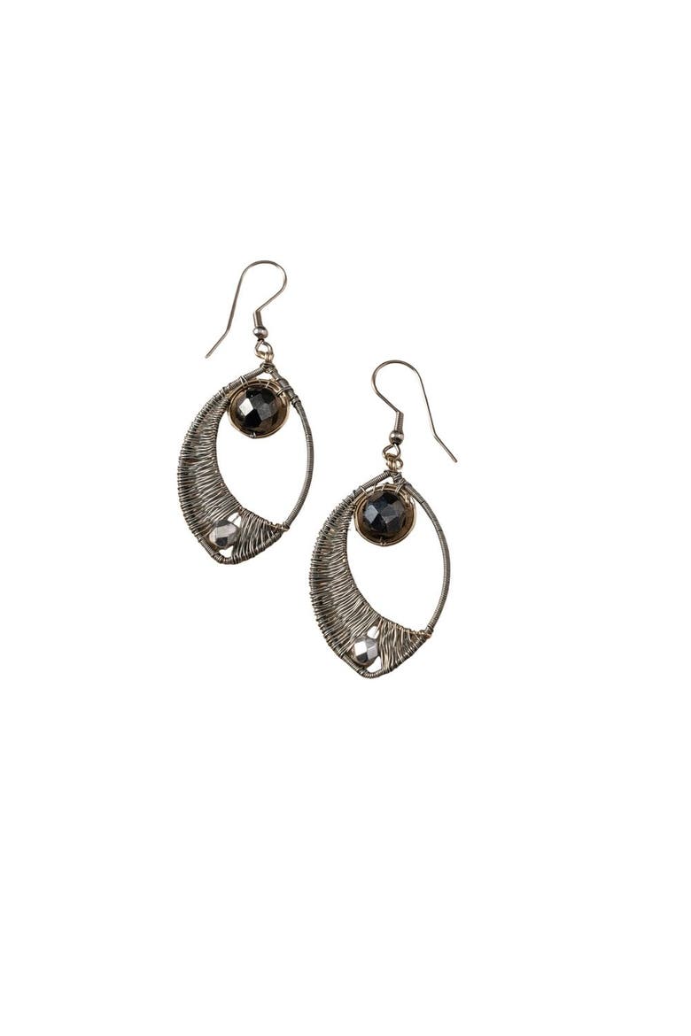 Ojo Wire Wrapped Earrings, Main, color, Silver