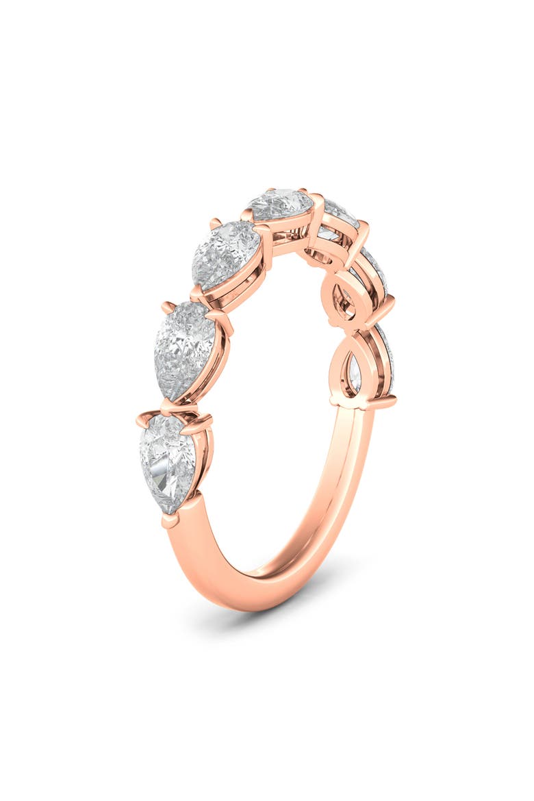 Pear Cut Lab Created Diamond Half Eternity Ring, Alternate, color, ROSE GOLD