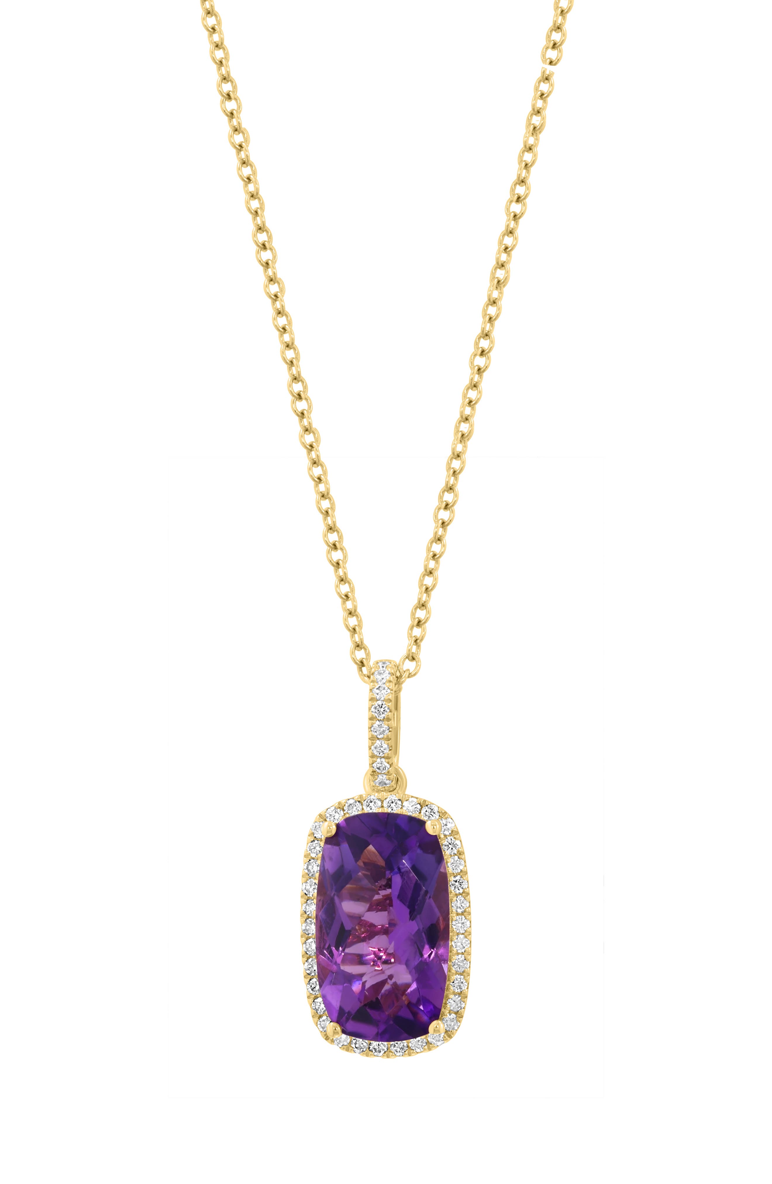 EFFY Amethyst & Diamond Pendant Necklace