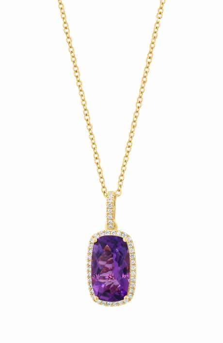 EFFY Amethyst & Diamond Pendant Necklace