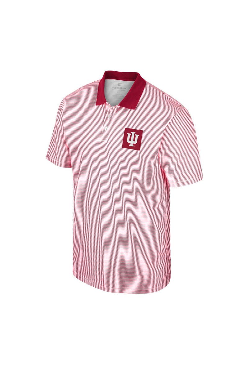 COLOSSEUM Men's Colosseum White Indiana Hoosiers Print Stripe Polo, Alternate, color, White