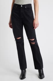 AGOLDE '90s Pinch Waist Ripped High Waist Straight Leg Jeans