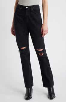AGOLDE '90s Pinch Waist Ripped High Waist Straight Leg Jeans