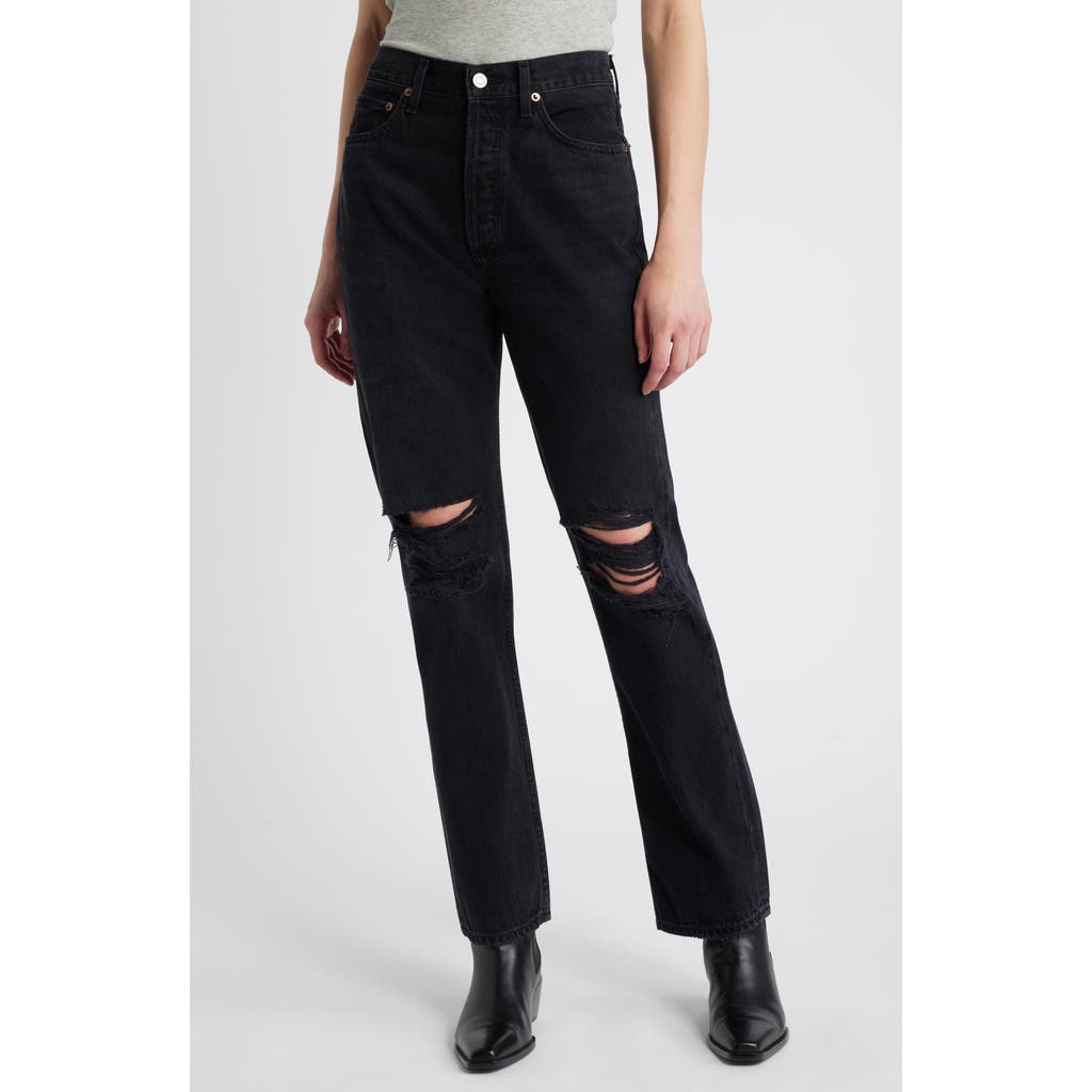 AGOLDE '90s Pinch Waist Ripped High Waist Straight Leg Jeans in Fuse  product