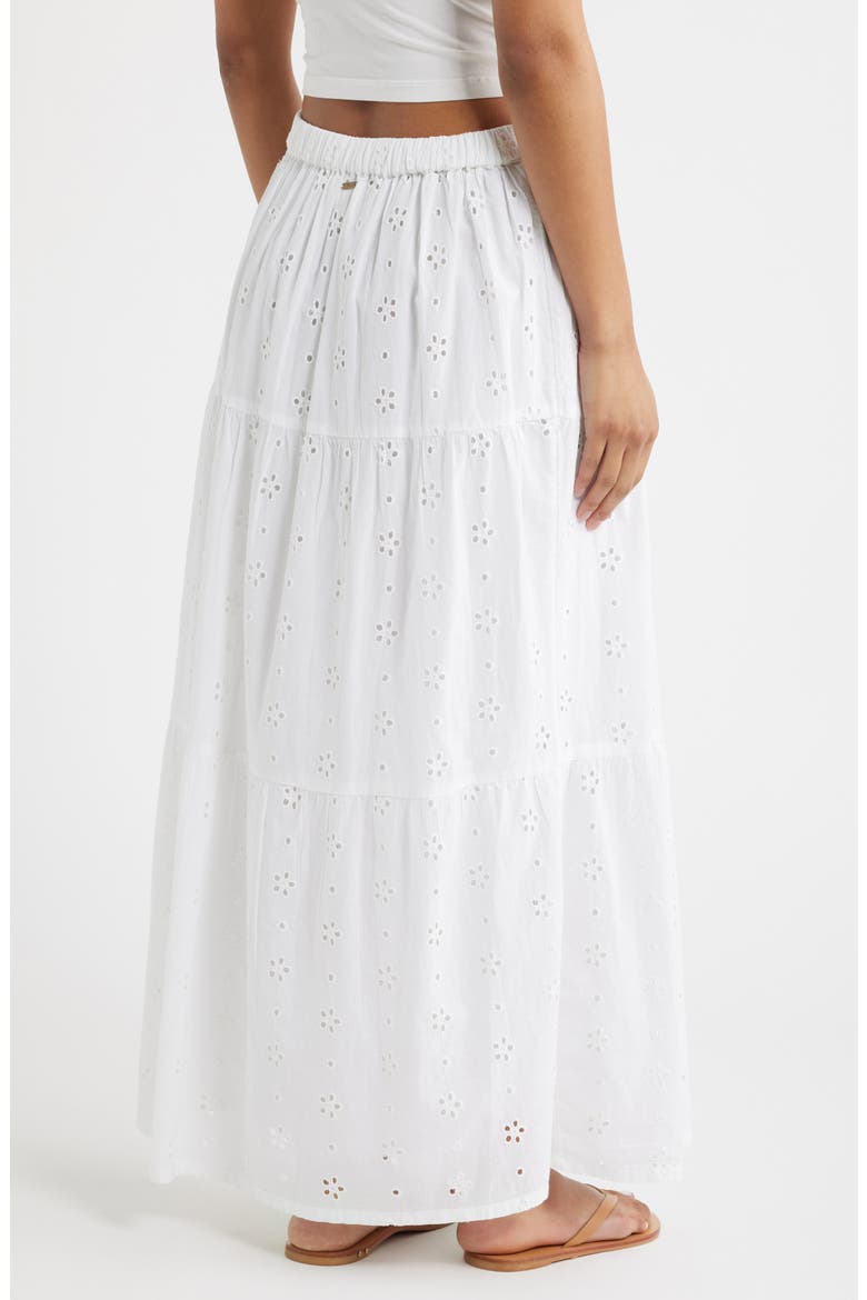 Oasis Broderie Tiered Maxi Skirt, Alternate, color, WHITE