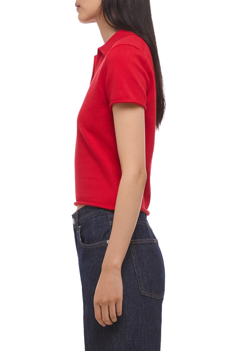 Shrunken Knit Polo, Alternate, color, RED