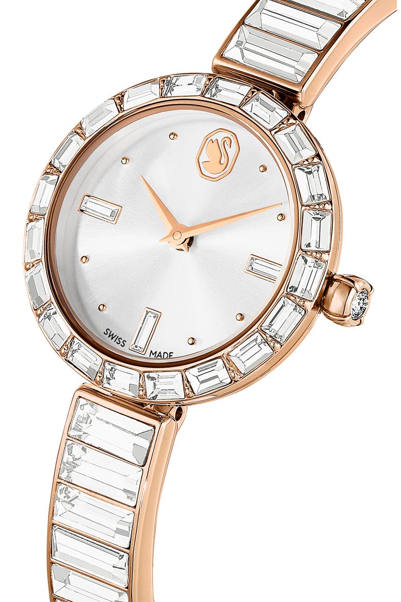 Matrix Bracelet Watch, 25mm, Alternate, color, WHITE/ROSE GOLD