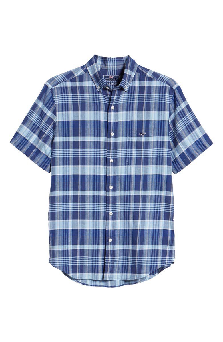 vineyard vines Tucker Classic Fit Plaid Short Sleeve Button-Down Shirt, Alternate, color, 