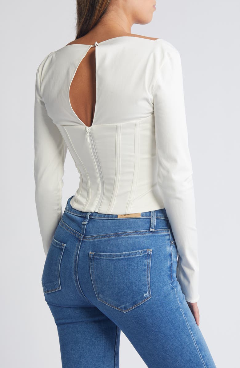 Mistress Rocks Long Sleeve Cotton Corset Top, Alternate, color,