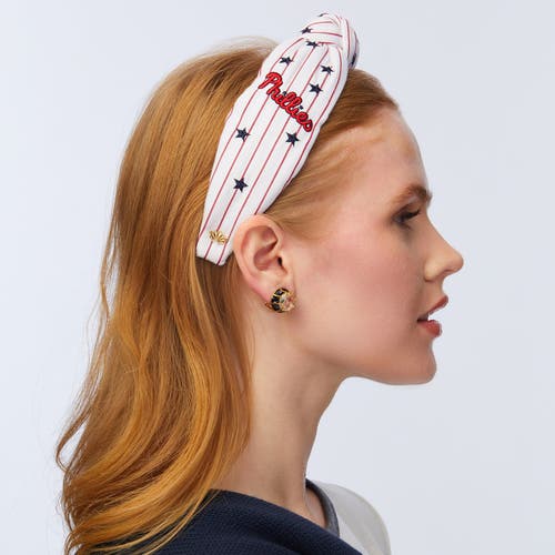 Lele Sadoughi Mlb Philadelphia Phillies Embroidered Headband In Pink
