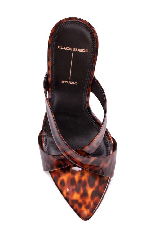 Black Suede Studio Zoey Sandal In Tortoise Patent