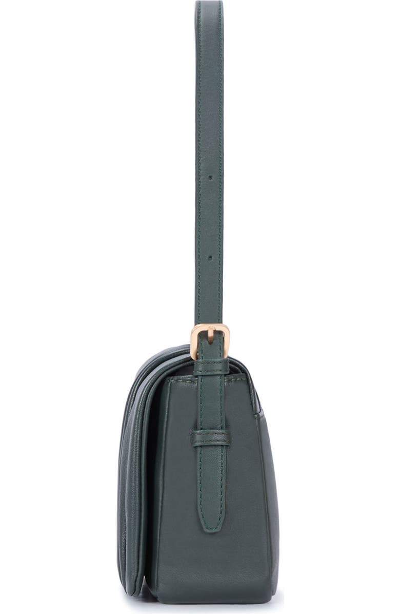Oryany Bell Pleated Leather Shoulder Bag, Alternate, color, Deep Green
