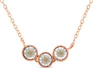 Haus of Brilliance 10K Gold Plated Silver 1/4 Cttw Champagne Diamond Triple Circle 18" Necklace