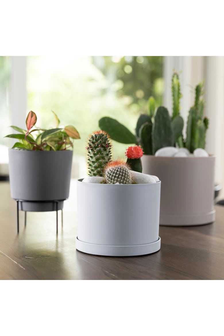 Mathers Planter with Saucer Tray  8 Inch Misty Blue, Alternate, color, Blue