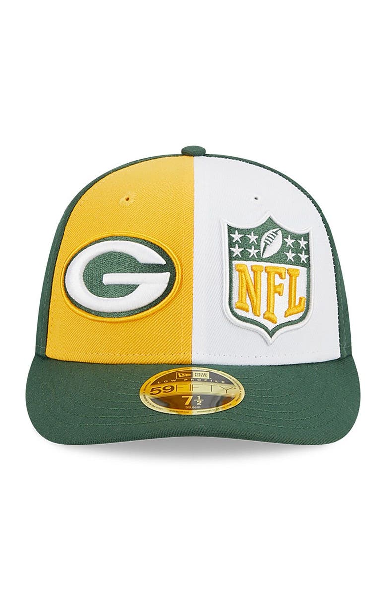 New Era Men's New Era  Yellow/Green Green Bay Packers 2023 Sideline Low Profile 59FIFTY Fitted Hat, Alternate, color, Gold