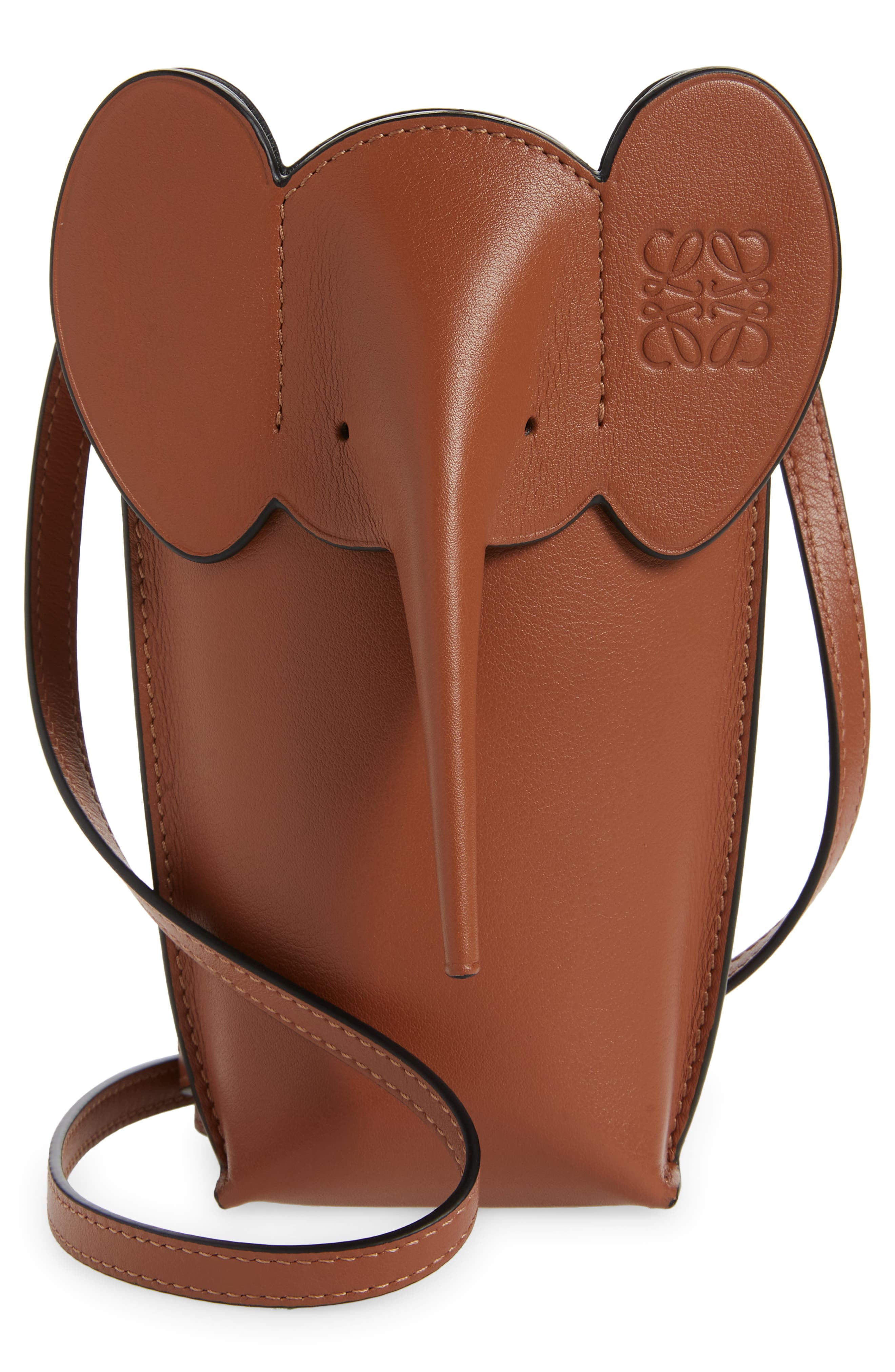 Loewe Elephant Pocket Leather Crossbody Bag, Main, color, 