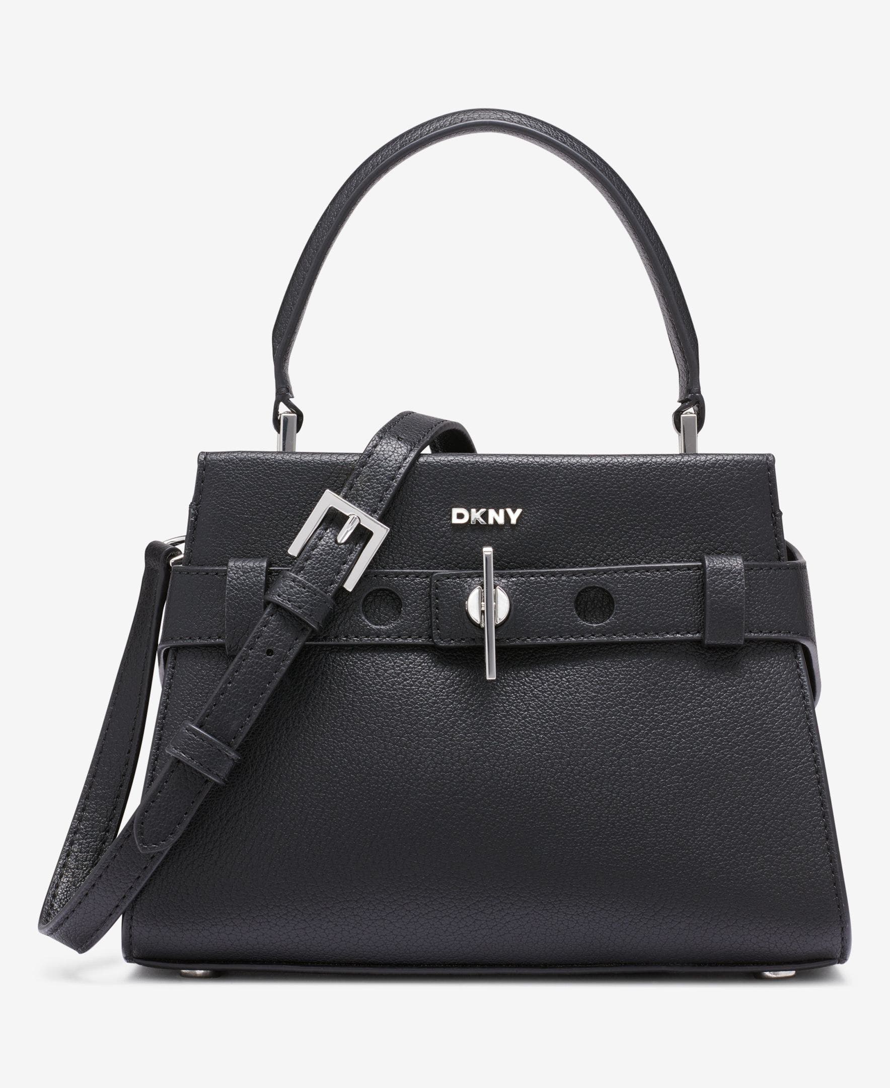 DKNY Bleeker Small Satchel, Main, color, Black/Silver