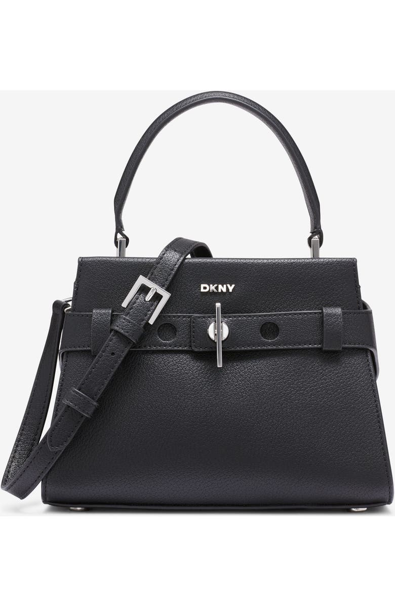 DKNY Bleeker Small Satchel, Main, color, Black/Silver