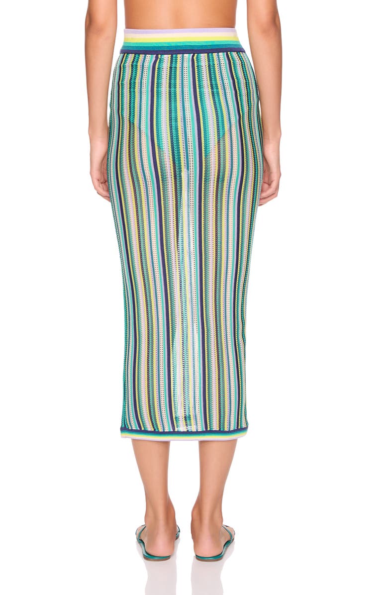 Susana Monaco Stripe Open Stitch Midi Sweater Skirt, Alternate, color, 