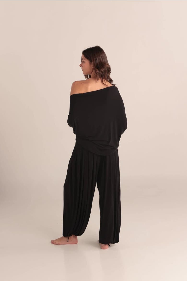 Stellar Asymmetric Drape Top, Alternate, color, Black