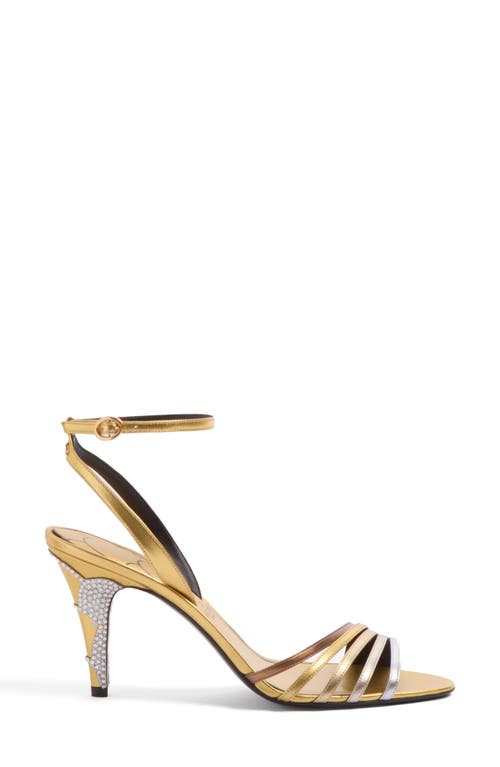 Valentino Ladycrush 85 Crystal-embellished Metallic Leather Pumps In Bronze Multi