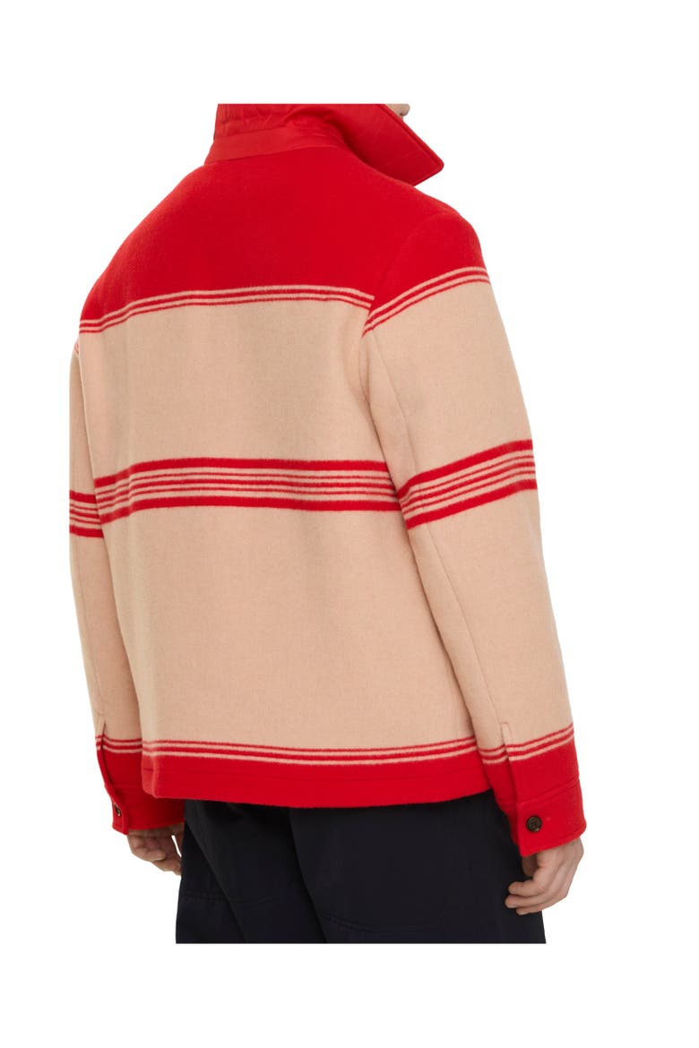 Striped Wool Nylon Jacket, Alternate, color, Crayon red