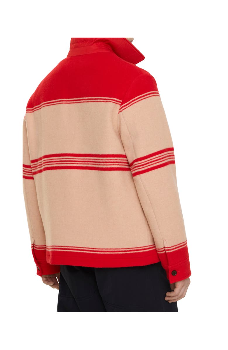 Burberry Striped Wool Nylon Jacket, Alternate, color, Crayon Red