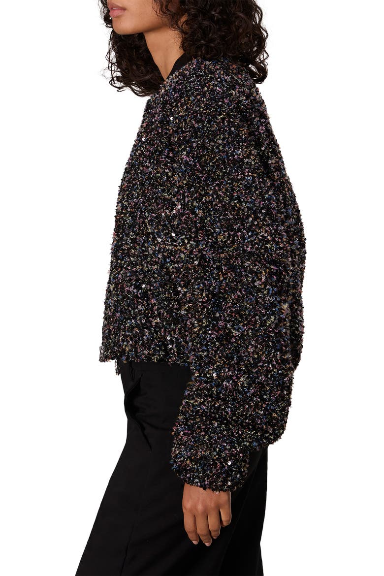 Samira Bomber Jacket, Alternate, color, BLACK MULTI
