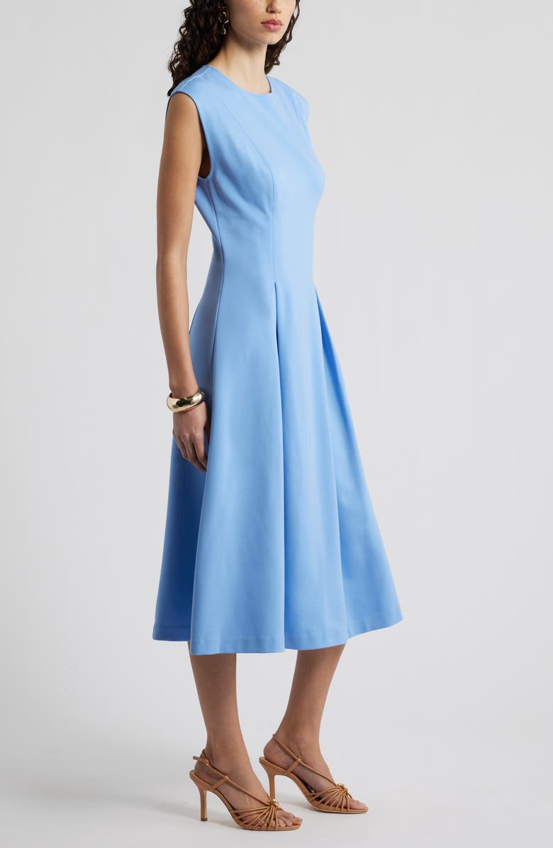 Nordstrom Pleated Cap Sleeve Ponte Dress, Alternate, color, Blue Cornflower