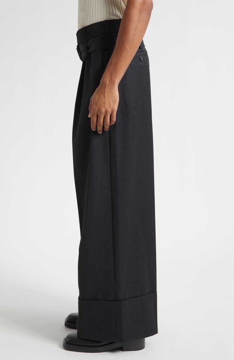 Simone Rocha Double Belt Loop Wide Leg Pants, Alternate, color, Charcoal