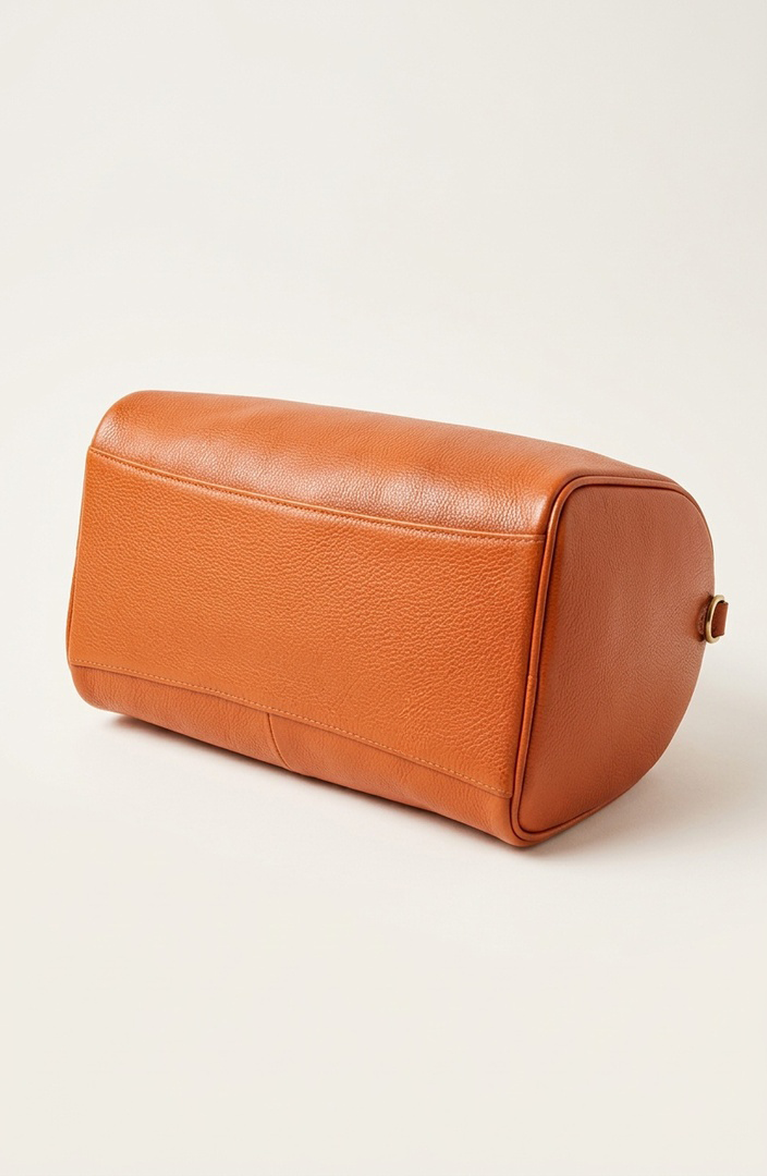 Modenaire Leather Boston Bag with Top Handles, Alternate, color, Cognac Brown