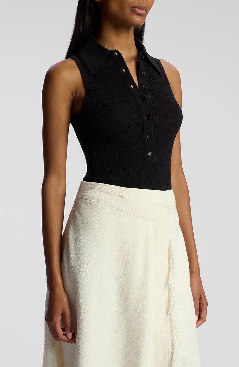 A.L.C. Oliver Sleeveless Knit Shirt, Alternate, color, Black