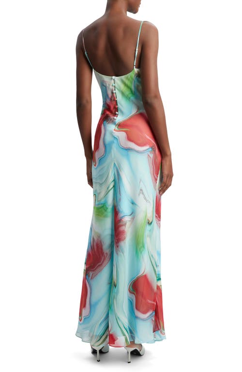 Bardot Suri Plunge Maxi Slipdress In Blue Tie Dye