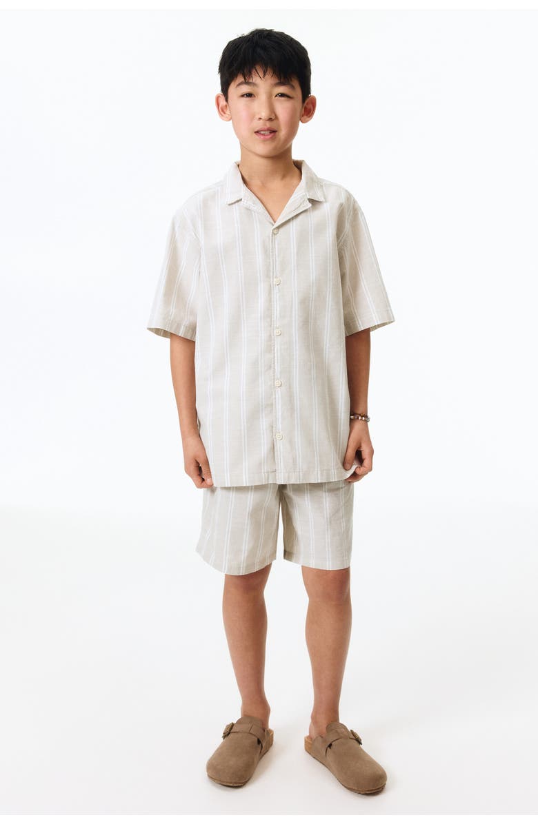 H&M 2-piece Poplin Set, Alternate, color, Light Beige/Striped