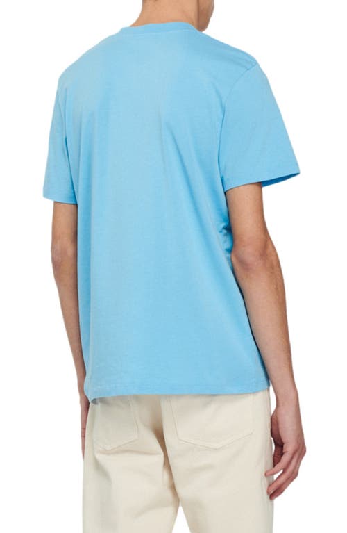 Sandro Rabbit Cotton Graphic Logo Tee In Blue