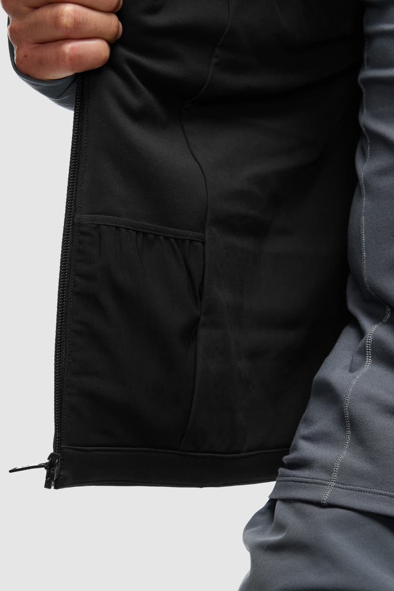 Men's Padded Full Zip Run Vest, Alternate, color, Black