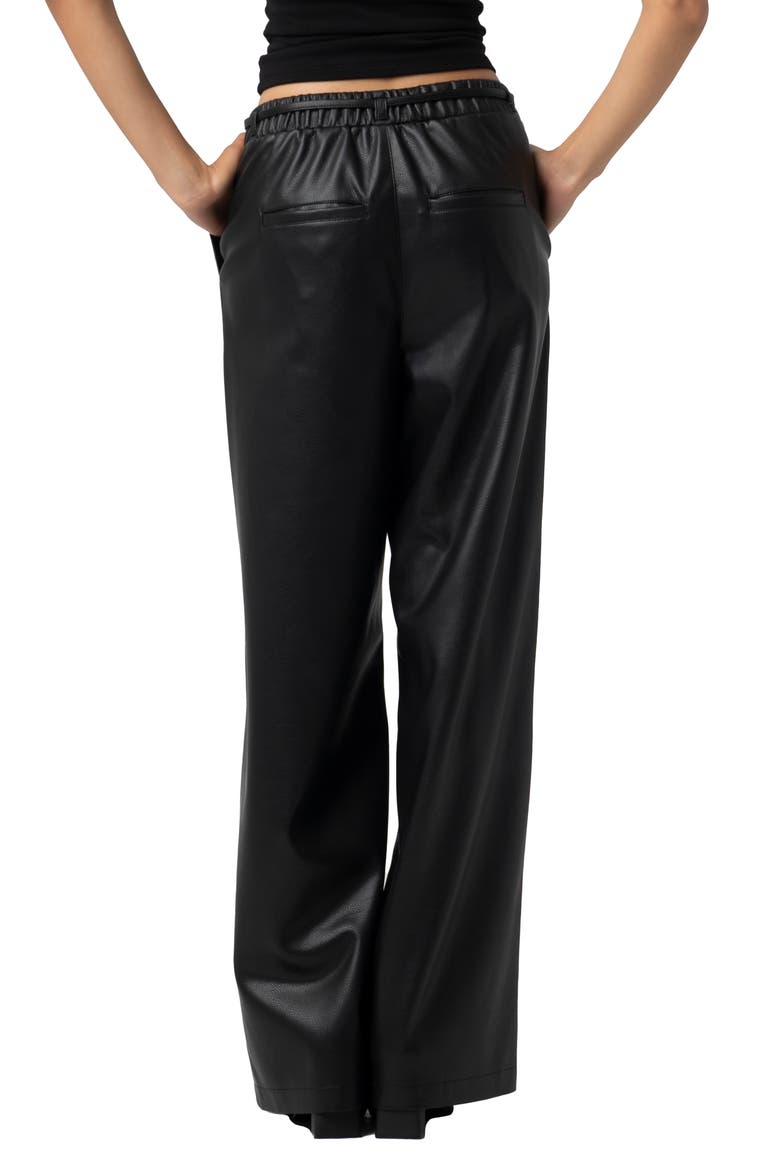 Low Rise Baggy Faux Leather Pants, Alternate, color, ACES HIGH