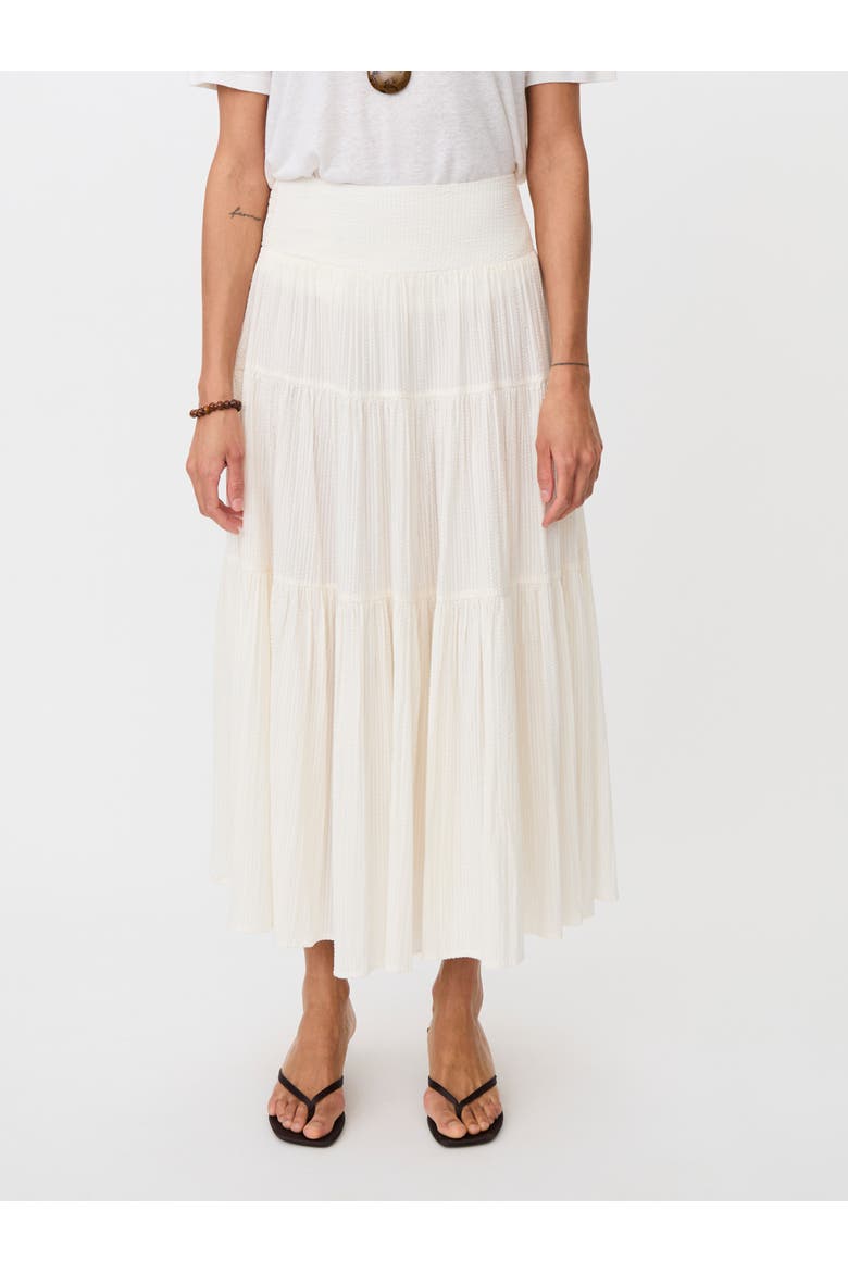Masable Smocked Waist Tiered Midi Skirt, Main, color, Jet Stream