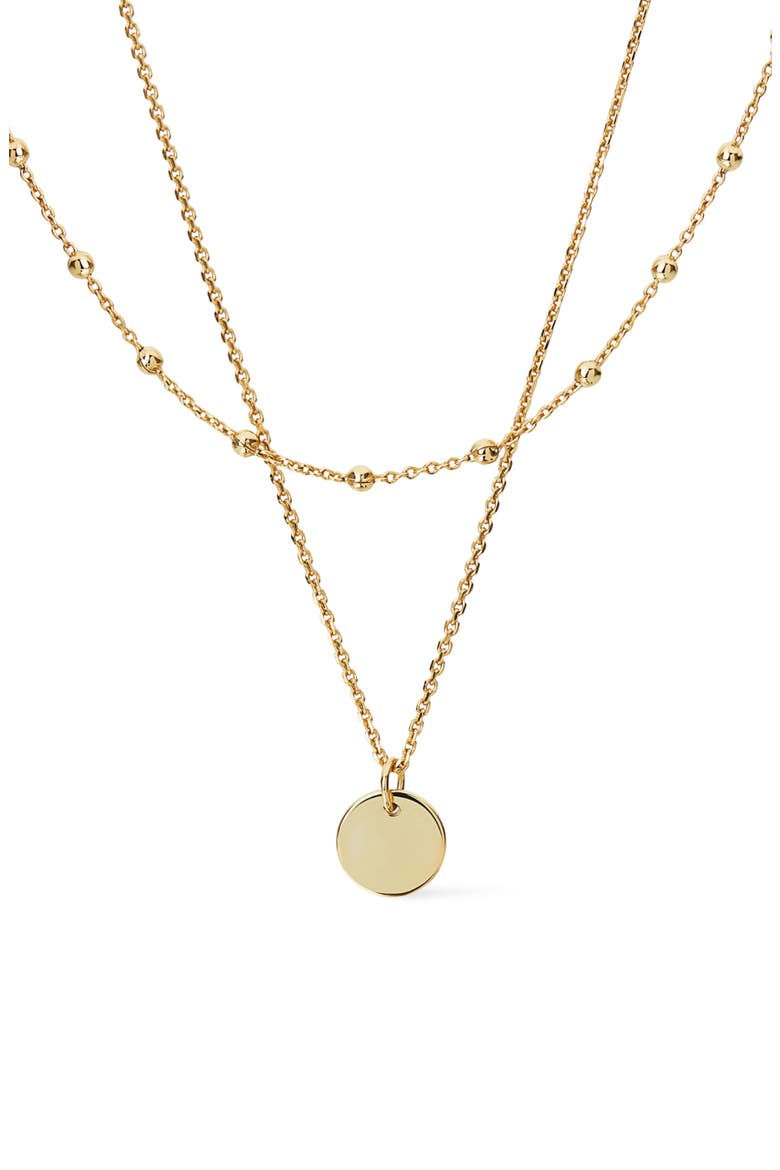 Willow Layered Coin Pendant Necklae, Main, color, GOLD