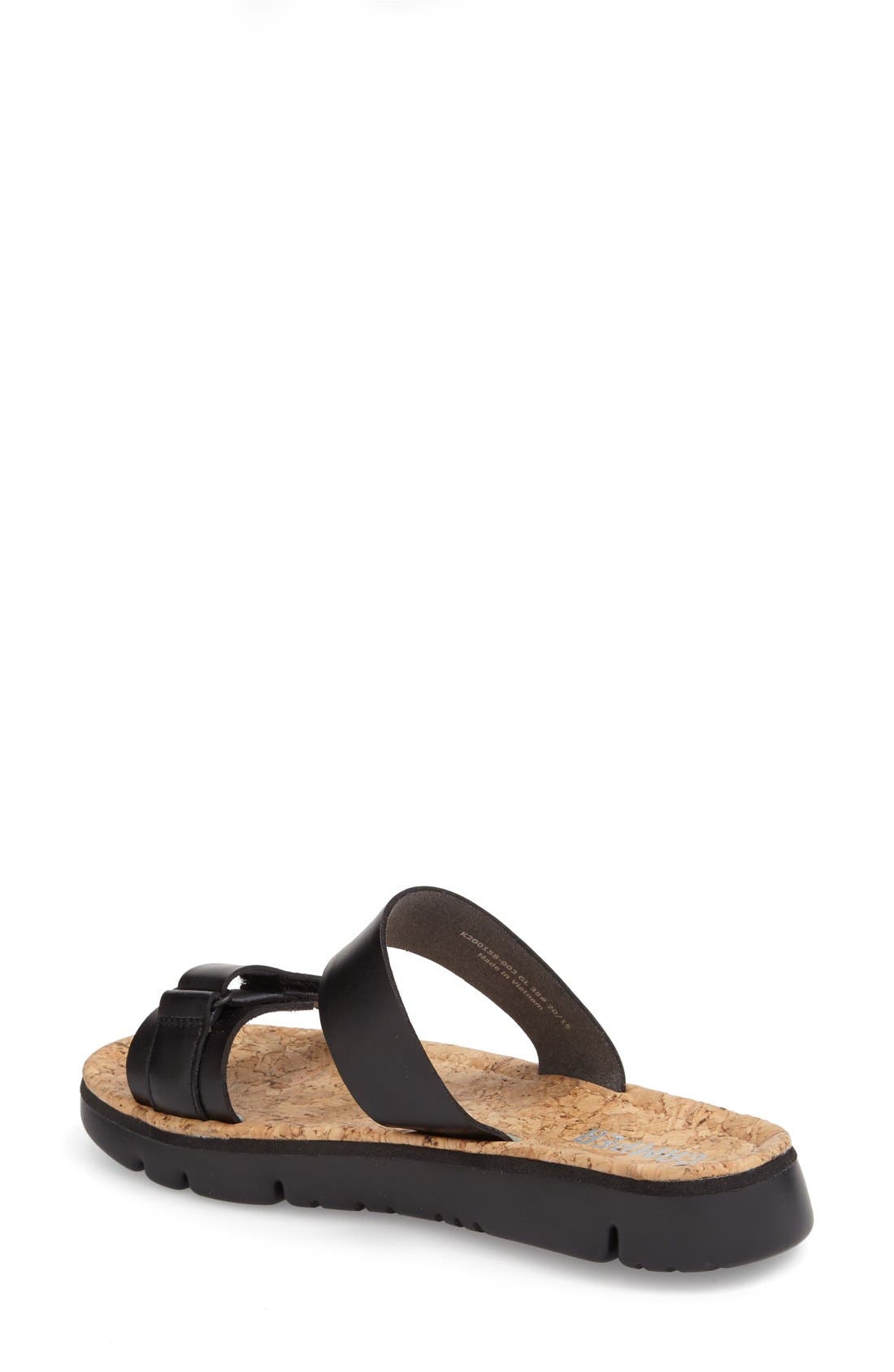 'Oruga' Two Strap Slide Sandal, Alternate, color, BLACK LEATHER