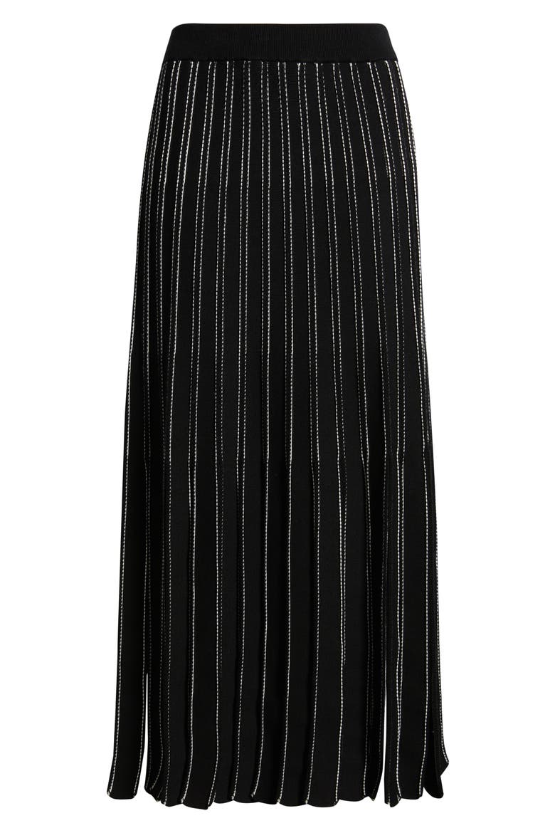 Fatrina Pleated Midi Skirt, Alternate, color, BLACK