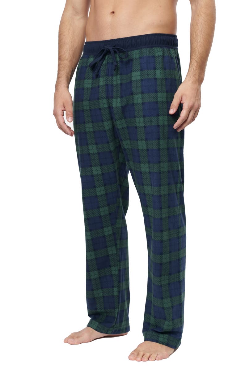 Rainforest Plaid Microfleece Lounge Pants, Alternate, color, 
