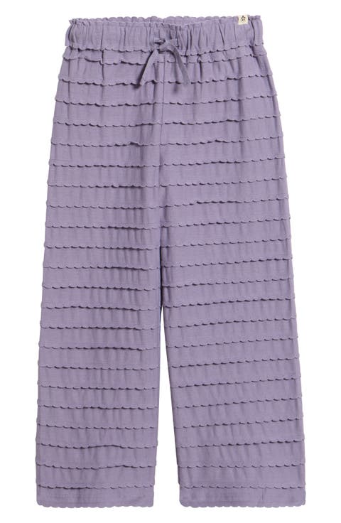 Kids' Frill Detail Organic Cotton Drawstring Pants